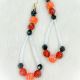 Earrings Dentalium Orange/Blac