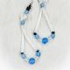 Earrings Dentalium Blue/Clear