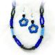 SET Blues Black Flower