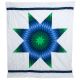 Star Quilt Deep Blues, Lime Green & Dark Green