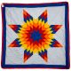 Star Quilt Colors Bright Blue, Red, Yellow & Orange