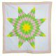 Star Quilt Lime Green Flowers