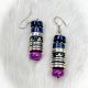 Earrings Stone & Sterling Silver Purple & Deep Blue