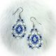 Earrings Teardrop DC Blue&Whit