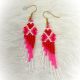 Earrings Triangle Fringe Red/P
