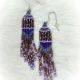 Earrings Purples Beaded 7 Row