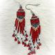 Earrings Reds Grey Beaded 7row
