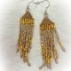 Earrings Bronze Gold Bead 7Row