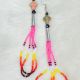 Earrings Pink Cross Multi Loop