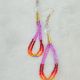 Earrings Pink Heart Short Loop