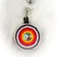 Badge Holder beaded Brown