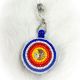 Badge Holder Beaded Blue