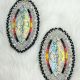 Earrings Oval Black Beads