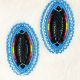 Earrings Oval Blue Beaded