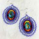 Earrings Purple Beaded Dangle