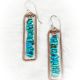 Earrings Copper Rectangle Turq