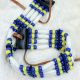 CHOKER Blue & Yellow Beads