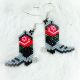 Earrings Boots Rose Beaded