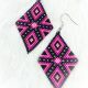 Earrings Diamond Black & Pink