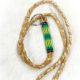 Lanyard Leather & Green Beads