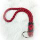 Key Chain Red Leather & Beads