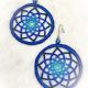 Earrings ROUND Dark Blue Beade
