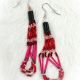 Earrings Bright Pink&Red Beade