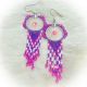 Earrings DC Wht/P/P Beaded