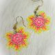 Earrings Neon Beaded Flower
