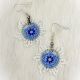 Earrings White Beaded Flower