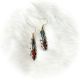 Earrings Feather Gold Hook Paw
