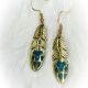 Earrings Brass Turquoise Paw
