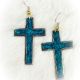Earrings CROSS Turquoise Inlay