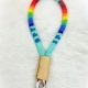 Keychain Aqua Multi Beaded