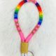 Keychain Pink Multi Beaded