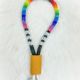 Keychain Black/Wht Multi Beade