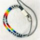 Lanyard Black/Silver Multi Bea