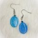 Earrings Blue Oval Beaded