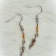 Earrings Feather Copper Beads