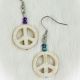 Earrings Large Peace Sign Bead