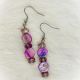 Earrings Purple 3 beads