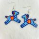 Earrings Blue Horse Beaded