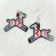 Earrings Silver Horse Beaded