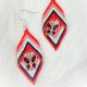 Earrings Bright Pink w/ Gem