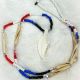 Necklace Bone Beads R/W/B