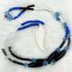 Necklace Bl/Blk/White Beaded