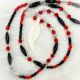 Necklace Red/Blk/Clear Beaded