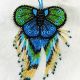 HAIR Butterfly Blue Beaded