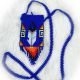 POUCH Royal Blue Feather Bead