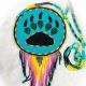 Medallion Teal & Black BearPaw
